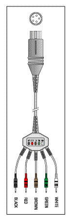 PATIENT CABLE - 5 LEAD FIXED PIN - Click Image to Close