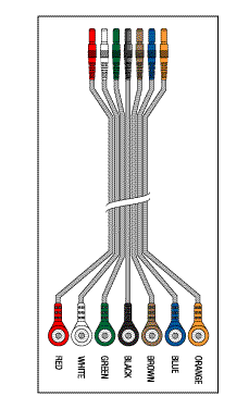 7 LEADWIRE SET DISPOSABLE 24" DIN/SNAP - Click Image to Close