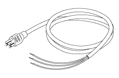 POWER CORD WITHOUT CONNECTORS (15A @ 125VAC, 9 ft.) - Click Image to Close
