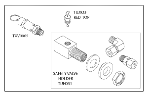 SAFETY VALVE HOLDER KIT (40 PSI) - Click Image to Close